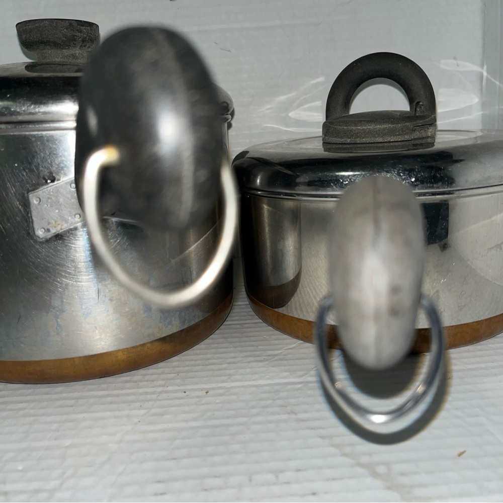 Lot Of 3 REVERE WARE Stainless Steel Copper Pots 2qt 4qt 6qt w/ Lids Cookware - Picture 8 of 9